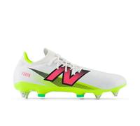 New Balance Unisexe FURON PRO SG V7+ en Blanc/Jaune/Noir/Rose, Synthétique, Taille 41.5 Large