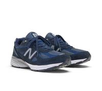 New Balance Unisexe Made in USA 990v4 Core en Bleu/Blanc/Gris, Cuir, Taille 38.5 Large