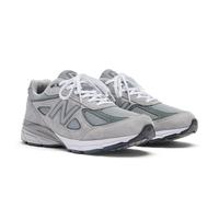 New Balance Unisexe Made in USA 990v4 Core en Gris/Blanc, Cuir, Taille 42.5