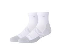 New Balance Unisexe Pro Training Cushion QTR Socks 2 Pack en Blanc, Nylon, Taille L