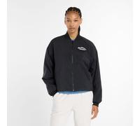 New Balance Linear Heritage Woven Bomber Jacket Femme - Manteaux blousons, Noir - Taille S - Nylon Black S