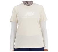New Balance Sport Essentials Logo Short Sleeve T-shirt Beige M Femme