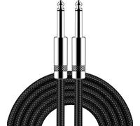New bee Câble Instrument 3m / 10ft Câble Instrument électrique Câble Bass AMP 1/4 pour Guitare électrique, Guitare basse, Clavier, Mandoline électrique, Audio pro (Noir + Droite à Droite)