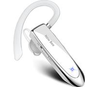 New Bee Main Libre Bluetooth Oreillette, Casque sans Fil Bluetooth avec Microphone 60 Jours en Veille Casque Mains Libres avec Microphone Casque pour iPhone Samsung, HTC, LG, Sony, PC(Blanc)