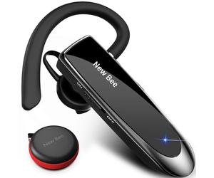 New Bee Main Libre Bluetooth Oreillette, Casque sans Fil Bluetooth avec Microphone 60 Jours en Veille Casque Mains Libres avec Microphone Casque pour iPhone Samsung, HTC, LG, Sony, PC (Noir)