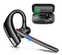 New Bee Oreillette Bluetooth V5.2 pour téléphone Portable, Double Micro avec Suppression du Bruit, étui de Charge de 500 mAh, 80 Heures de Lecture, écouteurs Mains Libres pour conducteur de Bureau