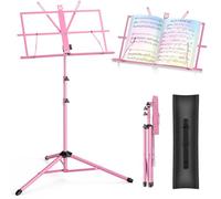 New Bee Pupitre Musique Piable 2 en 1 Portable | Support de Bureau Réglable en Hauteur, Support de Musique Stable Avec sac de Voyage