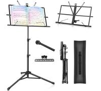 New Bee Pupitre Musique Piable Multifonctionnel 2 en 1 Portable | Support de Bureau Réglable en Hauteur, Support de Musique Stable Avec sac de Voyage