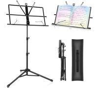 New Bee Pupitre Musique Pliable, Stand Partition Réglable, 2 en 1 Pliable et Stable Pupitre Partition pour les Concerts d'Orchestre et les Répétitions à la Maison avec Sac pour Guitare Piano (2)