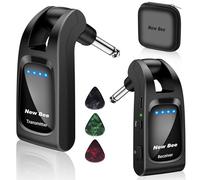 New bee Système de Guitare Sans Fil,New Bee 2.4GHz avec 6 Canaux émetteur Récepteur de Guitare Sans Fil Rechargeable pour Guitares, Basse et Instruments électriques(Nior)