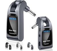 New Bee Système sans Fil Guitare 2,4 GHz avec 6 canaux, Gunmetal | Système de guitare sans fil, rechargeable, émetteur et récepteur pour guitare basse