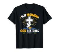 New Beginning God Restaure Faith Cross Genesis 8 Hope T-Shirt