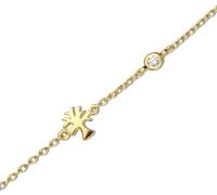New Bling Bracelet en argent 9NB 0418 - 16.5 + 3 CM - Arbre de vie -Zirconia - Anchor link - Gold tone