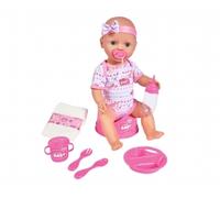 Simba Poupon New Born Baby – Rose 43 cm – Boit et fait pipi, accessoires inclus