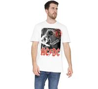 new boundary designs, inc. AC/DC Stamp Poster Unisex T Shirt Tricot, Blanc, L Mixte