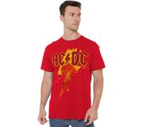 new boundary designs, inc. AC/DC Tie Dye Bolt Unisex T Shirt, Rouge, L Mixte