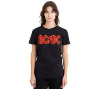 new boundary designs, inc. ACDC PWR Up Logo Ladies T Shirt, Noir, L Femme