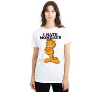 new boundary designs, inc. Garfield I Hate Mondays Ladies T Shirt, Blanc, XXL Femme