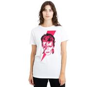 new boundary designs, inc. Sticker, David Bowie Aladdin Sane Ladies T Shirt, Blanc, XXL Femme