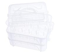 New brothread 2 Couches Boîte de Rangement/Organisateur Transparente Empilable pour 40 Bobines de Fil à Broder et à Coudre (Dimensions requises pour les bobines: Hauteur≤5,6cm; Largeur≤4,3cm)