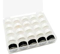 New brothread 25pcs 20Blanc+5Noir 70D/2 (60WT) Taille A (SA156) prérembobiné fil de bobine pour Brother/Babylock/Janome/Kenmore/Singer Machine