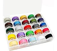 New brothread 25pcs Couleurs Assorties 70D/2 (60WT) Taille A (SA156) prérembobiné fil de bobine pour Brother/Babylock/Janome/Kenmore/Singer Machine