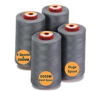 New brothread - 28 Options - 4 Grand Cône de 5000M Tout usage Fil à coudre en polyester 40S/2 (Tex27) pour la couture, le matelasser, le patchwork, le surjeter - Grey