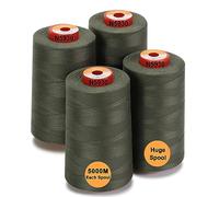 New brothread - 28 Options - 4 Grand Cône de 5000M Tout usage Fil à coudre en polyester 40S/2 (Tex27) pour la couture, le matelasser, le patchwork, le surjeter - Evergreen