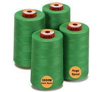 New brothread - 28 Options - 4 Grand Cône de 5000M Tout usage Fil à coudre en polyester 40S/2 (Tex27) pour la couture, le matelasser, le patchwork, le surjeter - Shamrock