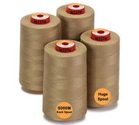 New brothread - 28 Options - 4 Grand Cône de 5000M Tout usage Fil à coudre en polyester 40S/2 (Tex27) pour la couture, le matelasser, le patchwork, le surjeter - Beige