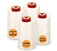 New brothread - 28 Options - 4 Grand Cône de 5000M Tout usage Fil à coudre en polyester 40S/2 (Tex27) pour la couture, le matelasser, le patchwork, le surjeter - Natural