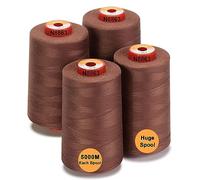 New brothread - 28 Options - 4 Grand Cône de 5000M Tout usage Fil à coudre en polyester 40S/2 (Tex27) pour la couture, le matelasser, le patchwork, le surjeter - Cocoa