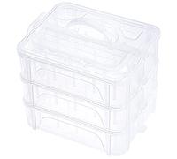 New brothread 3 Couches Boîte de Rangement/Organisateur Transparente Empilable pour 60 Bobines de Fil à Broder et à Coudre (Dimensions requises pour les bobines: Hauteur≤5,6cm; Largeur≤4,3cm)
