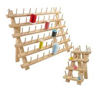 New brothread 60 Bobines +12 Bobines Support de Filetage de Bois/Porte-bobines de Fil/Organisateur de Fil pour Broderie, Matelassage, Coudre, Tressage de Cheveux - Support de fil mère + bébé