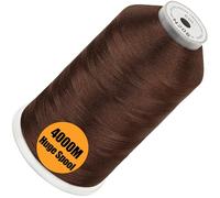 New brothread - Bobine Géante Unique 4000M/Chacune 100% Polyester Fil Machine à Broder 40WT pour Machines Commerciales et Domestiques - Dark Brown(Janome Couleur)