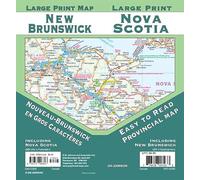 New Brunswick / Nova Scotia Large Print Road Map (English and French Edition)