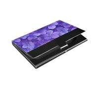 New Brunswick Porte-cartes de visite fin en cuir et acier inoxydable pour homme ou femme Violet