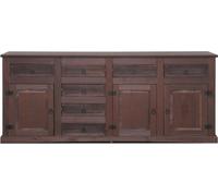 New Buffet mexicain avec 7 tiroirs et 3 portes, largeur 200 cm, hauteur 84 cm, teinte/cire de style colonial.