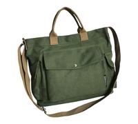 New Canvas Solid Color Simple Fashion One Shoulder Messenger Bag(Green)