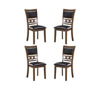 New Classic Furniture Gia Lot de 4 chaises de salle à manger avec assise et dossier rembourrés en polyuréthane Noir