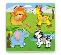 VIGA Puzzle à boutons 50840 Faune – Jeu d'imitation éducatif pour enfants