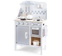 New Classic Toys Cuisine Enfant en Bois Jeu d’Imitation Éducative pour Enfants Bon Appetit DeLuxe Blanche/Argent