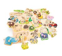 New Classic Toys Puzzle à chevilles 10441 Safari 16 pièces 100% bois certifié FSC