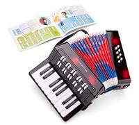 New Classic Toys Instrument à Vent pour débutants Accordéon Noir avec Le Livre de Musique