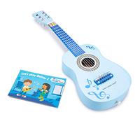 New Classic Toys Instrument débutants Guitare avec Le Livre Clef de Musique, 349, Bleu avec fleurs