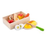 New Classic Toys kit de coupe en bois planche à découper avec jouet nourriture 7-pièces Multicolore G