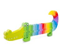 New Classic Toys Puzzle Alphabet en Bois en Forme de Crocodile - Jouet Éducatif pour Enfants - Apprentissage des Lettres - Puzzle en Bois Durable - Idéal pour Développer la Motricité Fine