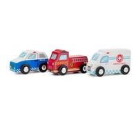 New Classic Toys set de véhicules junior wood rouge/blanc/bleu 3-pièces Bleu G