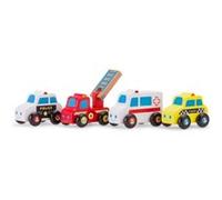 New Classic Toys set de véhicules junior wood rouge/blanc/jaune 4-pièces Jaune G