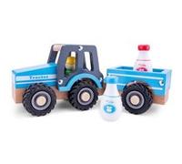 New Classic Toys tracteur Little Driver24 cm bois bleu 4 pièces Bleu G